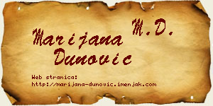 Marijana Dunović vizit kartica
